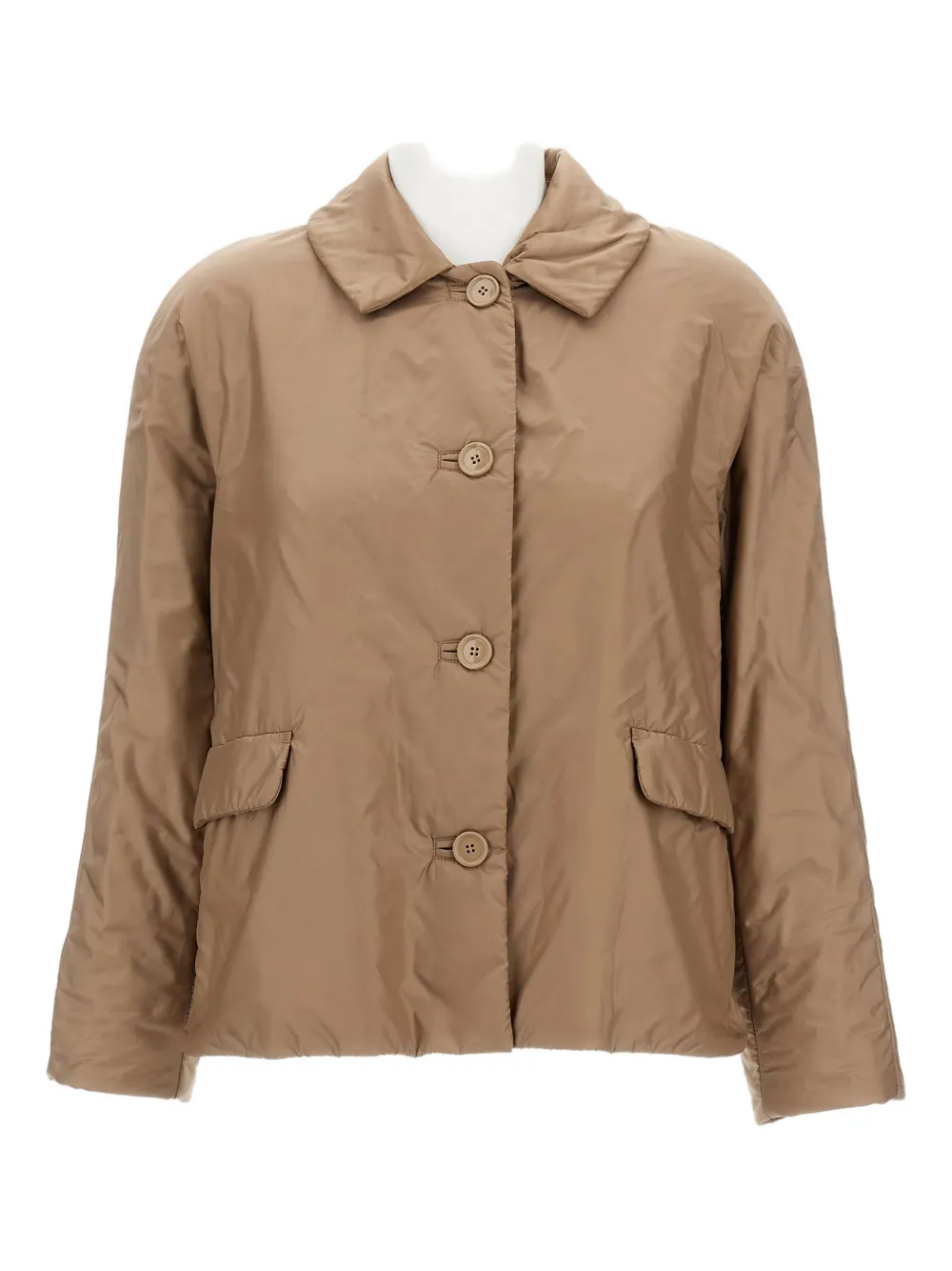 Max Mara Padded Buttoned Jacket In Brown