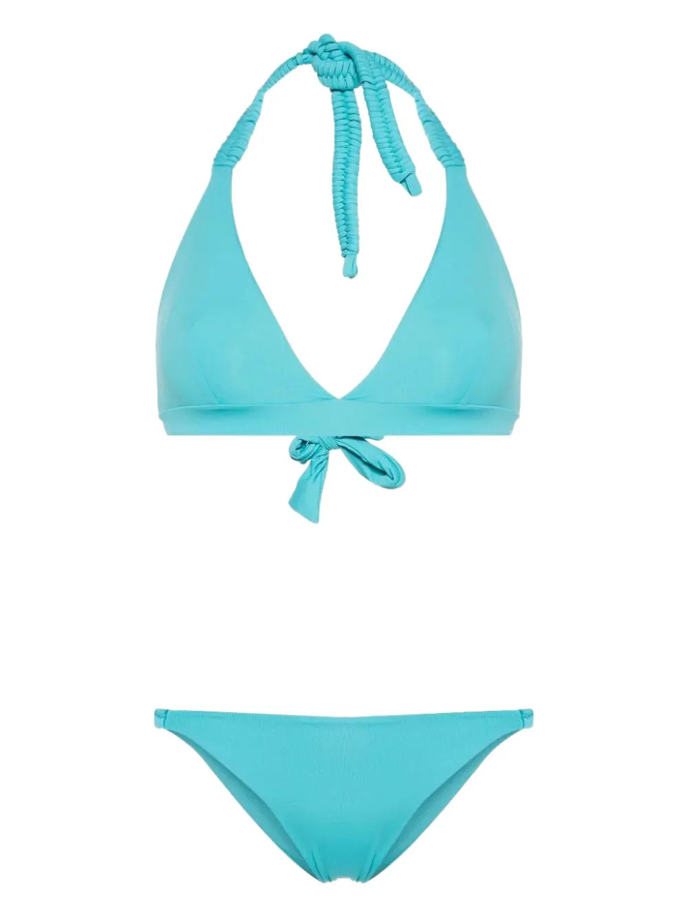 Fisico Cristina Ferrari Triangle-cup Halterneck Bikini In Blue