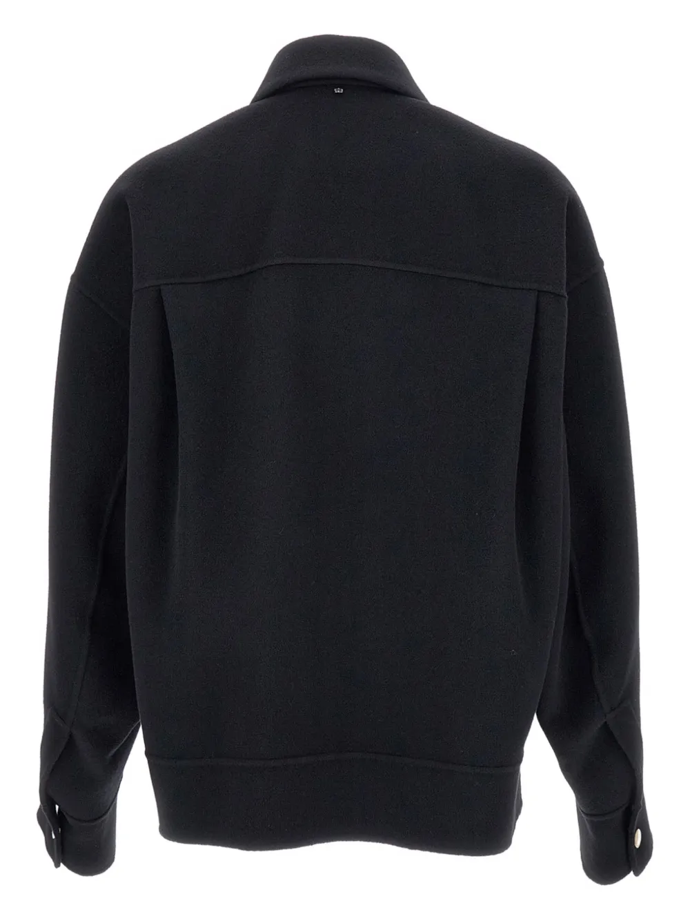 Sportmax Wollen jas met klepzak Zwart