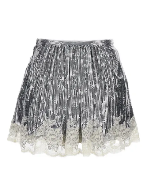 Rabanne metallic lace-trimmed skirt