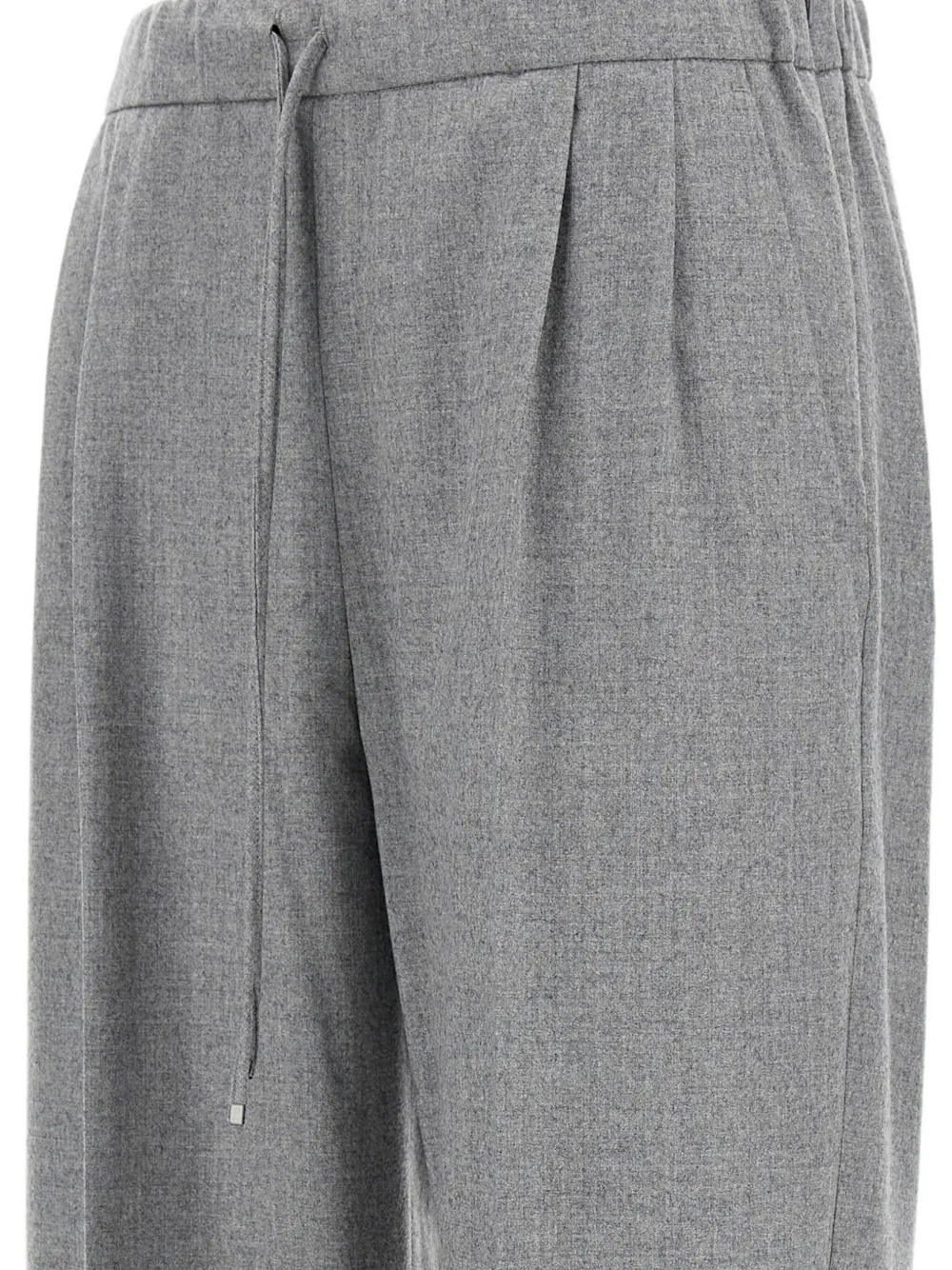 Max Mara Broek met trekkoord en geplooide voorkant Grijs