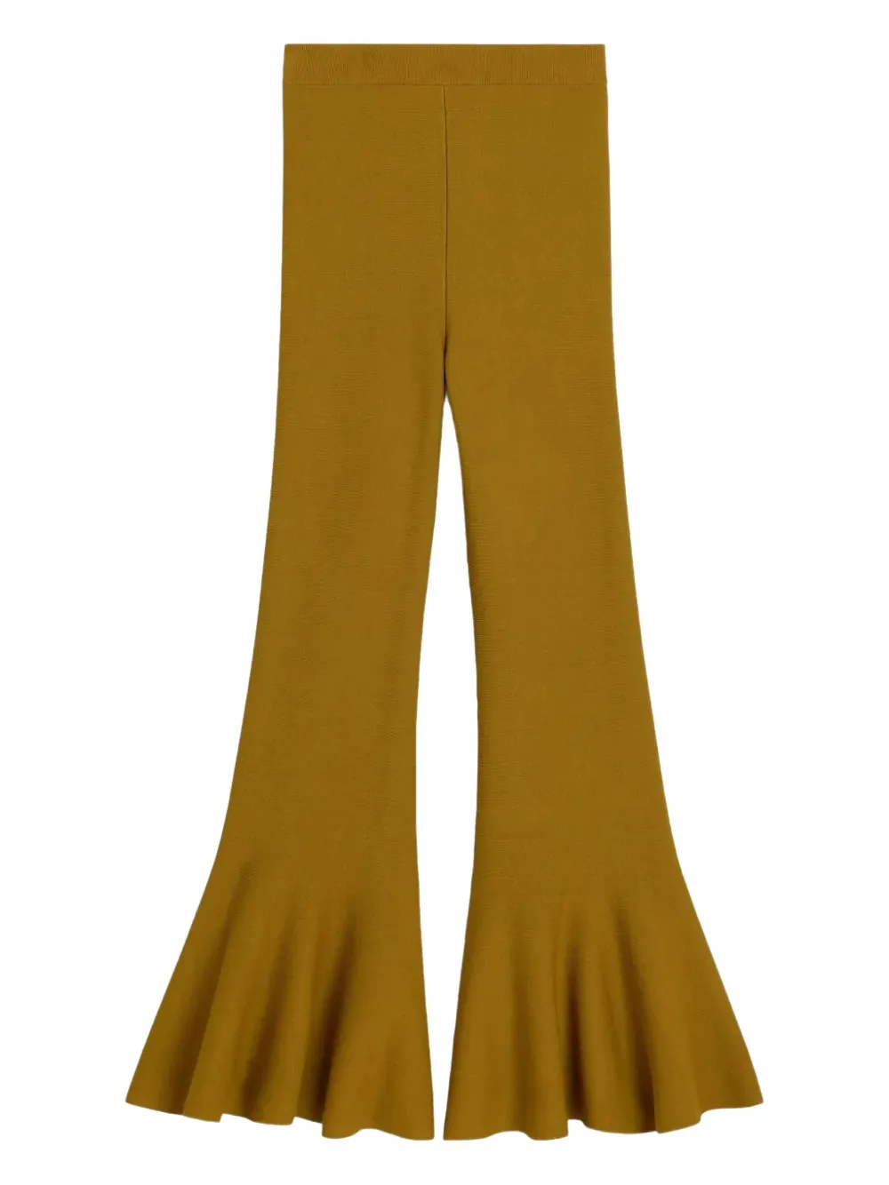 Ami Alexandre Mattiussi Elasticated-waist Flared Trousers In Brown