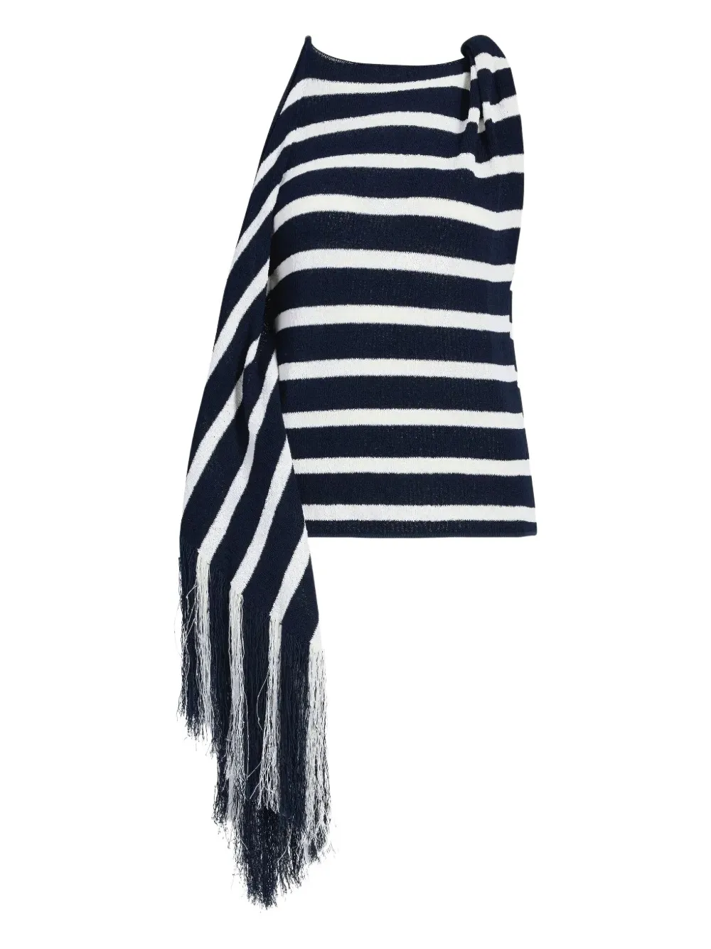 Proenza Schouler Yves striped fringe top Blauw