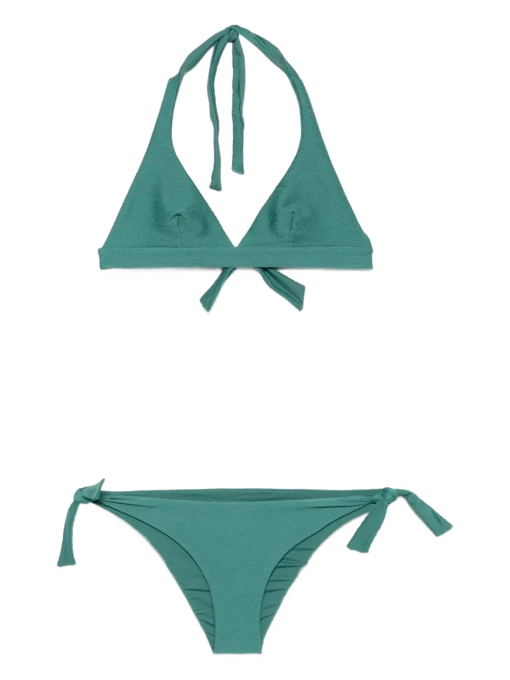 Fisico Cristina Ferrari Halter-neck Tie-side Bikini Set In Green