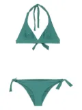 Fisico halter-neck tie-side bikini set - Green