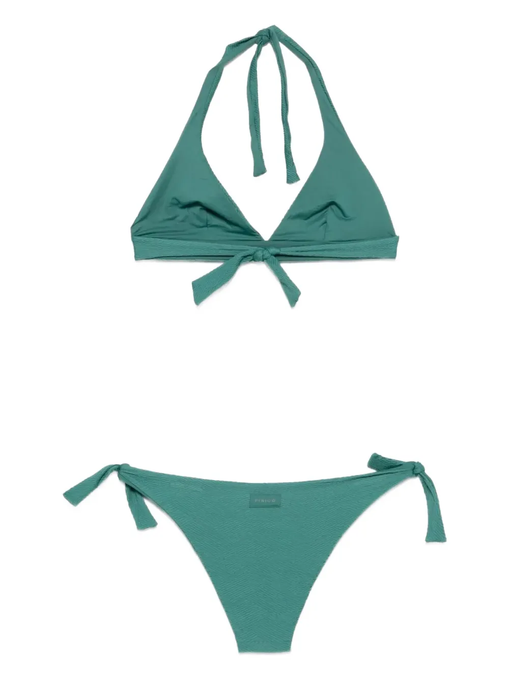 Fisico Cristina Ferrari Halter-neck Tie-side Bikini Set In Green