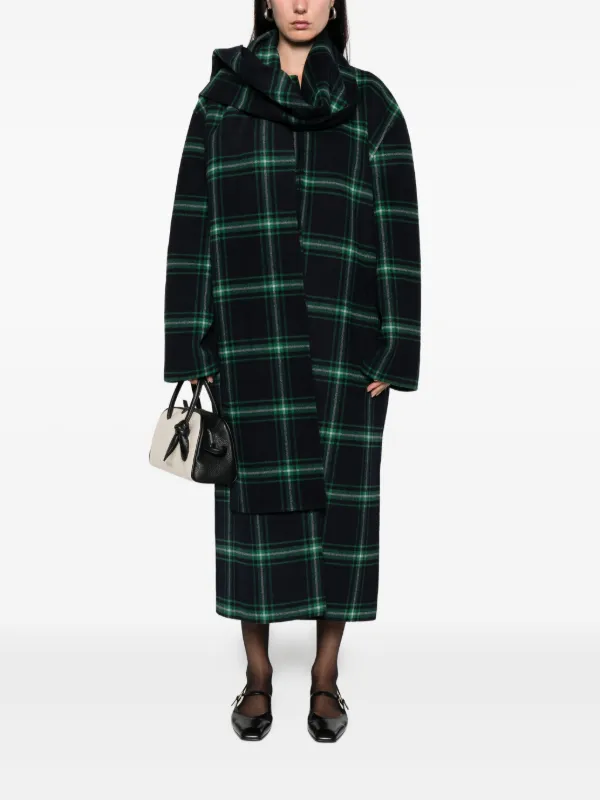 ALICIA AUDREY Camilla Checked Wool Coat Blue FARFETCH TR
