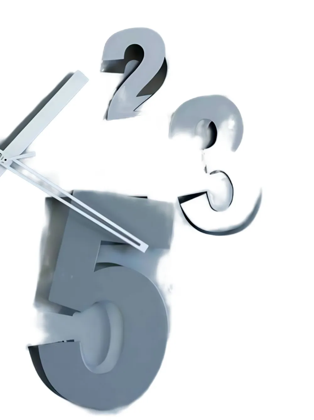 Arti & Mestieri number-detail wall clock - Grijs
