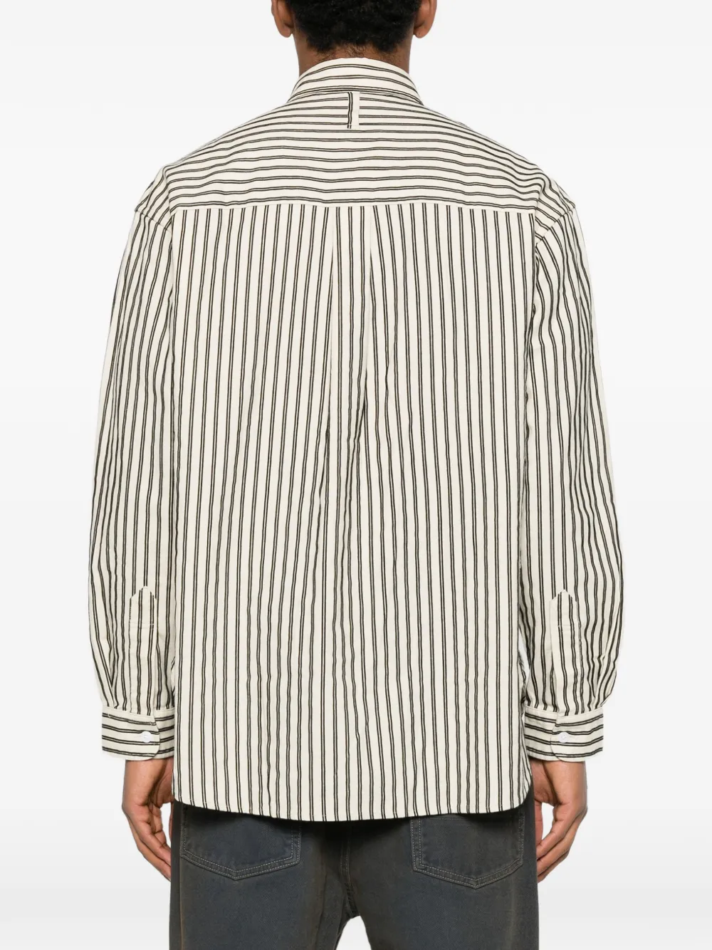 Nn07 Skyler Striped-pattern Button-down Shirt In Neutral