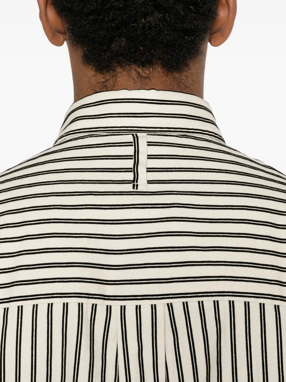 Nn07 Skyler Striped-pattern Button-down Shirt In Neutral