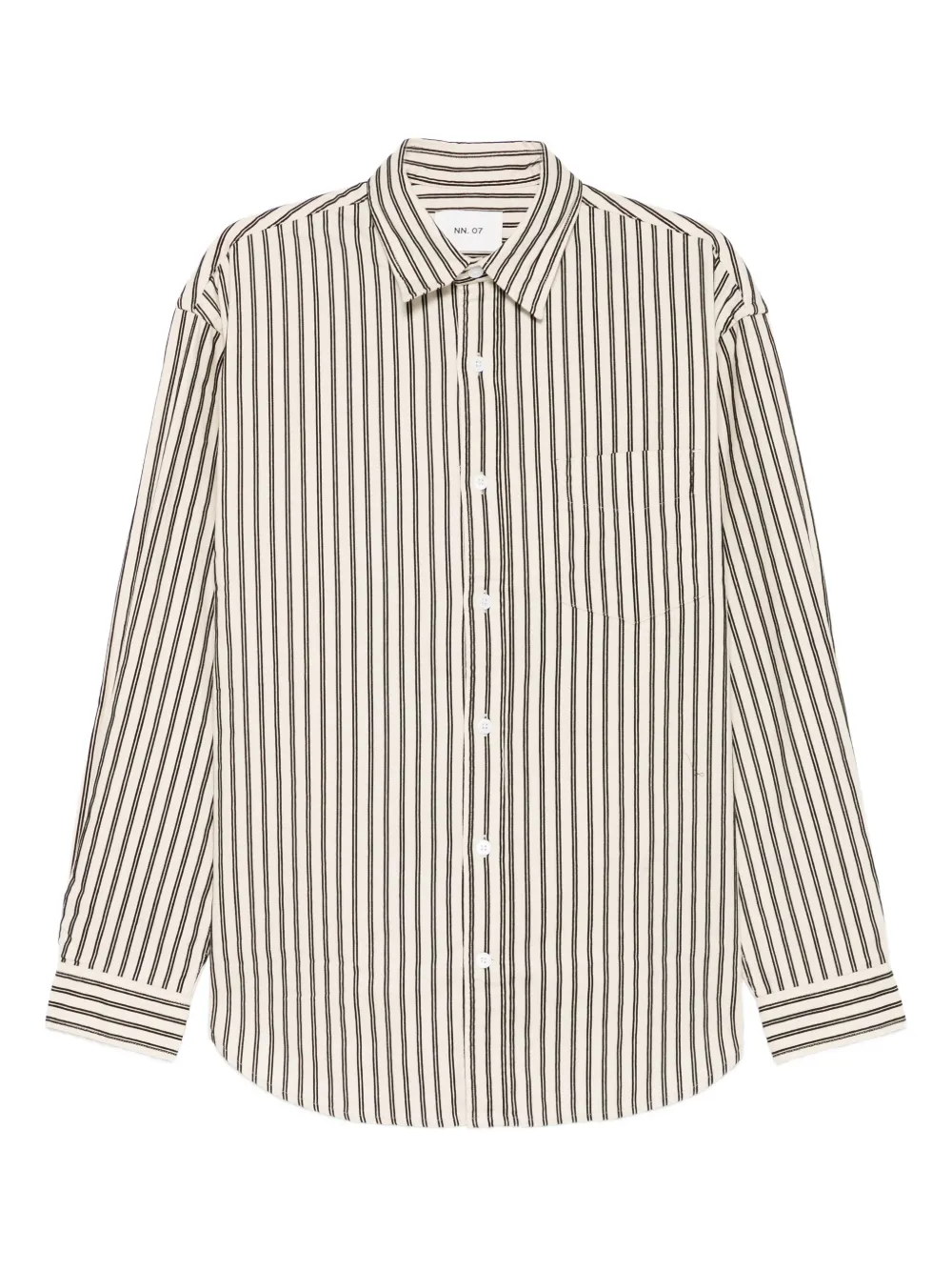 NN07 Skyler striped-pattern button-down shirt | Nude | Image 1