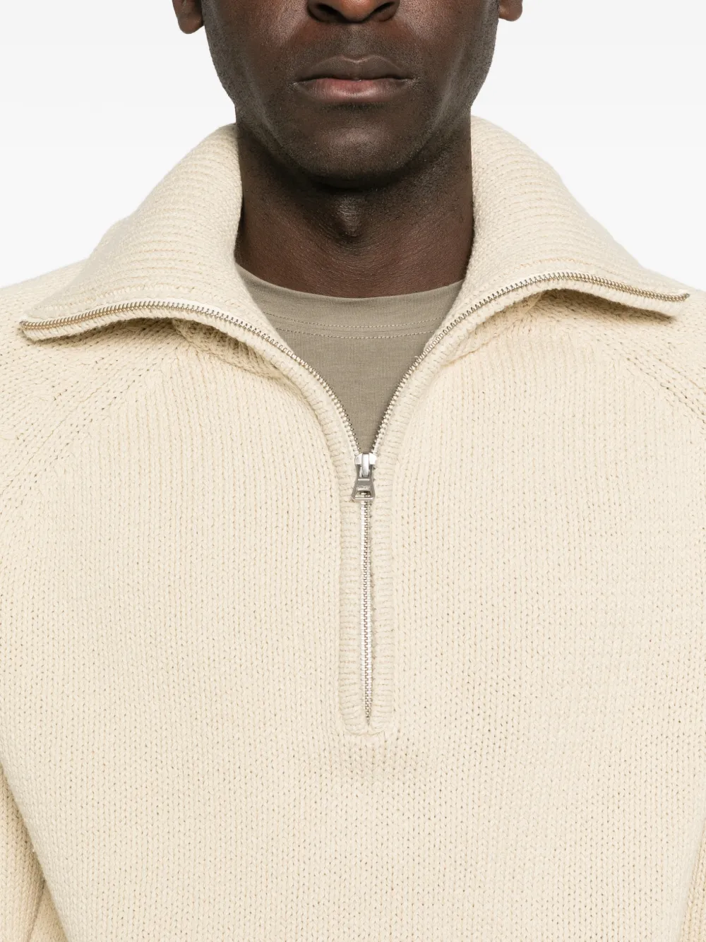 NN07 Tristan 60029 trui met ritssluiting Beige