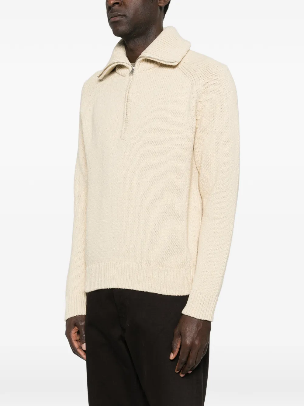  Nn07 Tristan 60029 Zip-fastening Sweater - Neutrals 