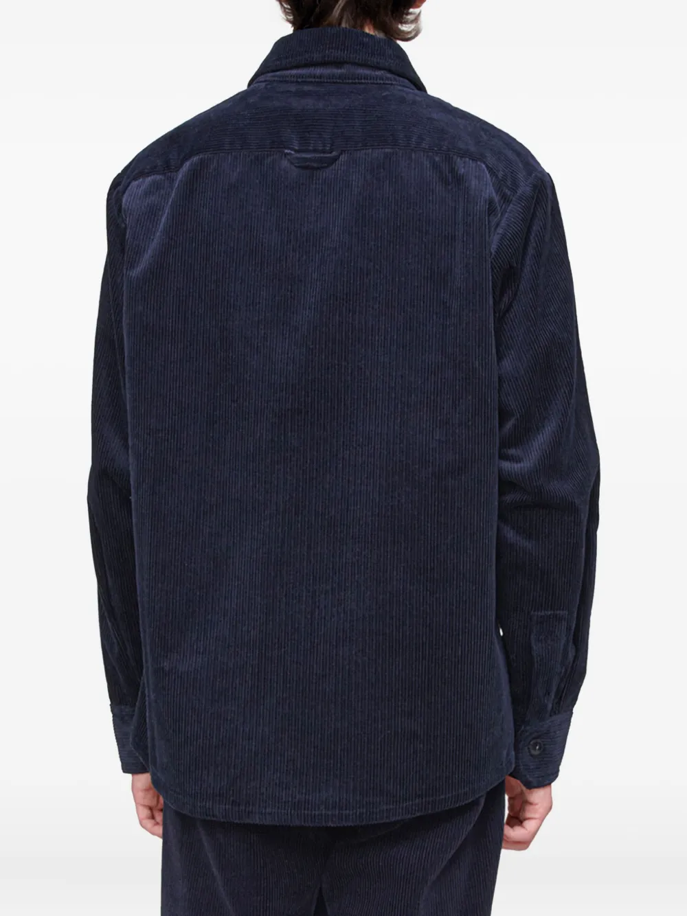 A.P.C. Ribfluwelen overhemd met knoopsluiting Blauw