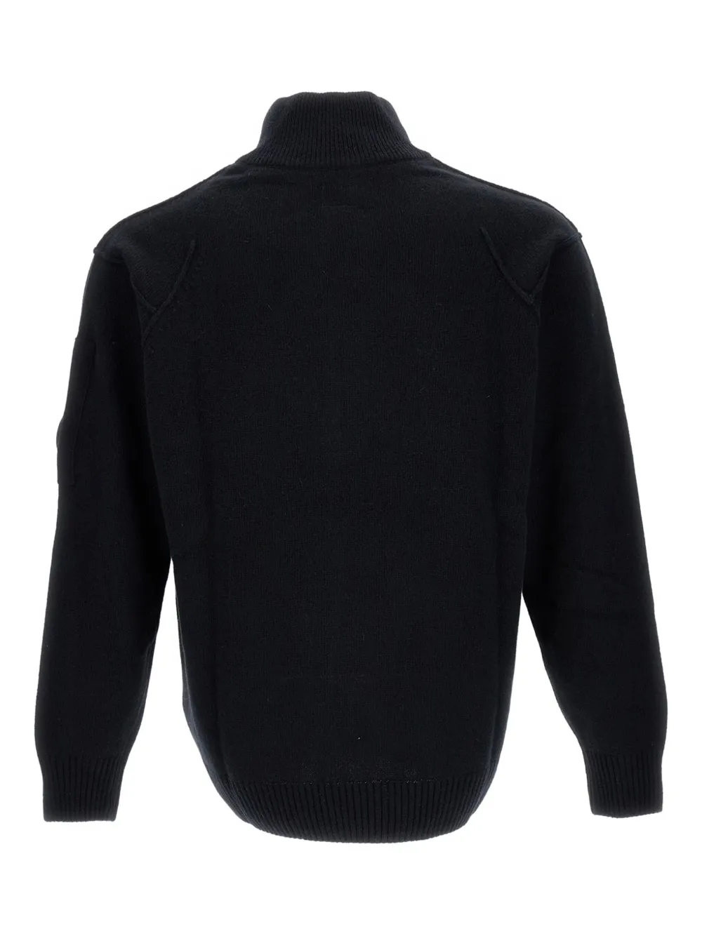 C.P. Company half-zip lens-detail sweater Zwart