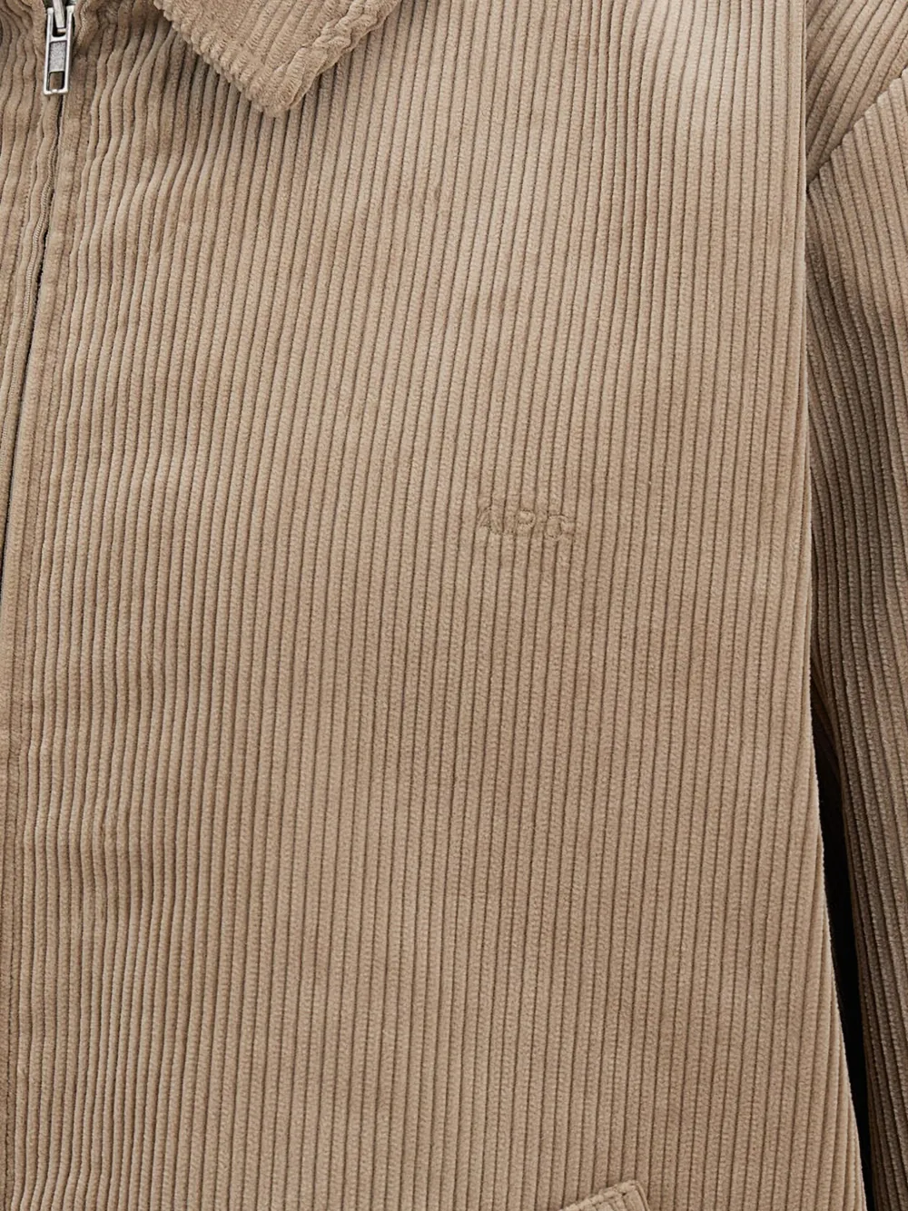 A.P.C. Ribfluwelen jack met ritssluiting Bruin