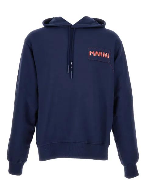 Marni logo-patch hoodie