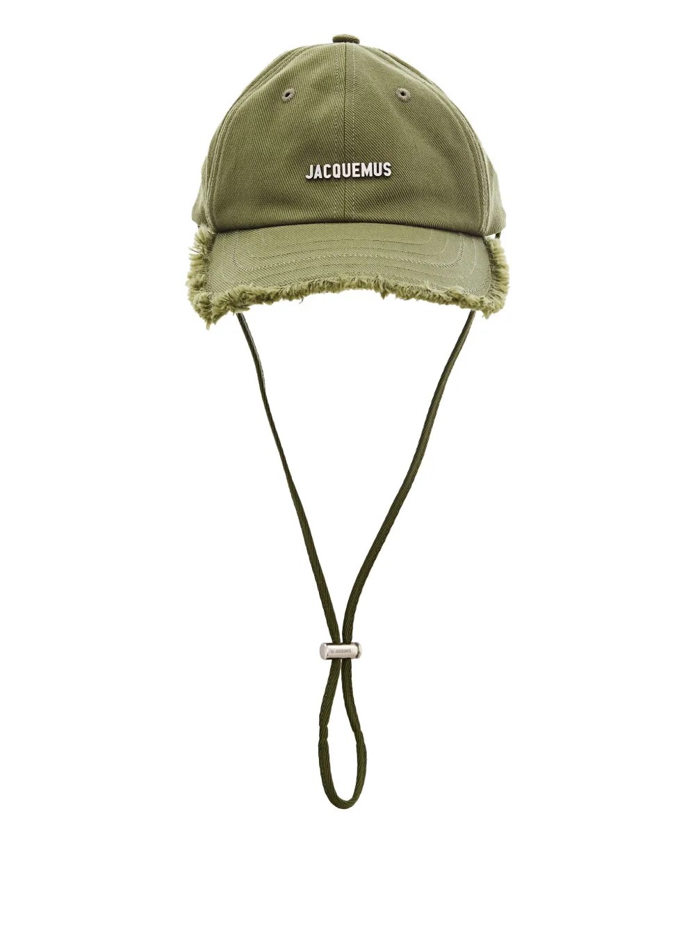 Jacquemus fringed topstitched cap - Verde