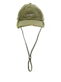 Jacquemus fringed topstitched cap - Green
