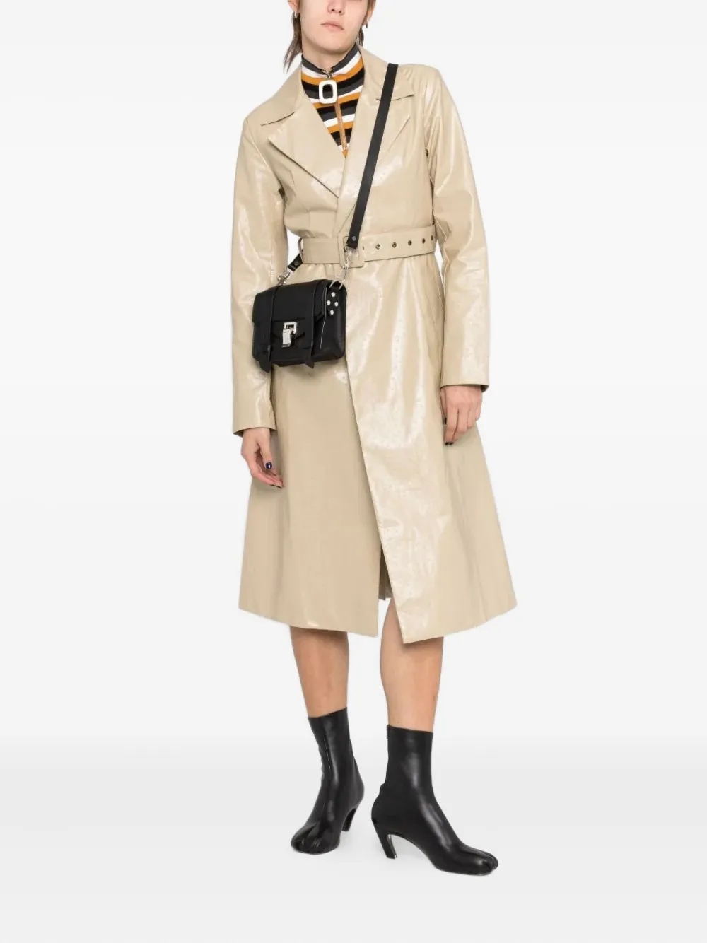 Proenza Schouler PS1 kleine leren crossbodytas met omslag Zwart