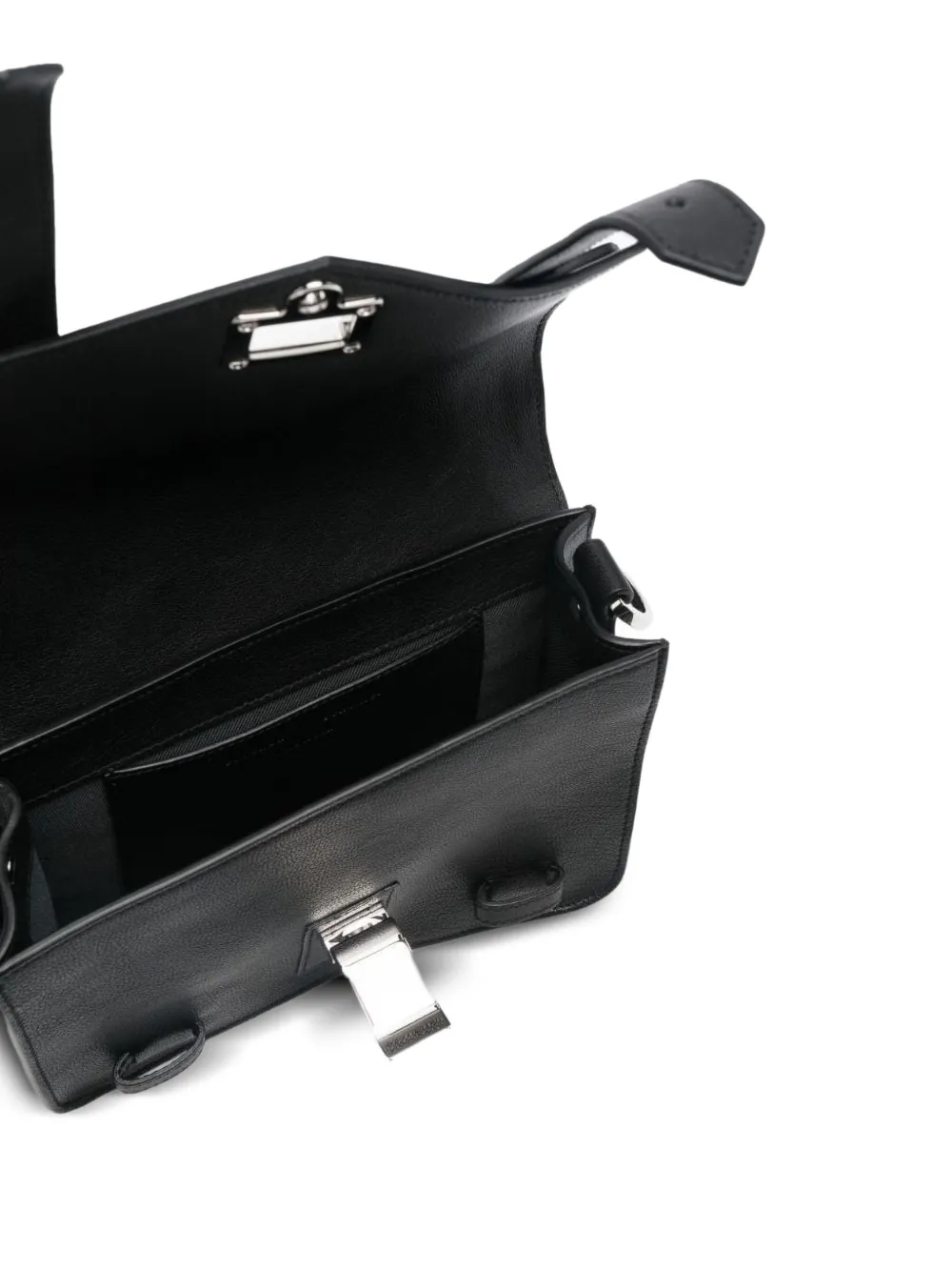 Proenza Schouler PS1 kleine leren crossbodytas met omslag Zwart