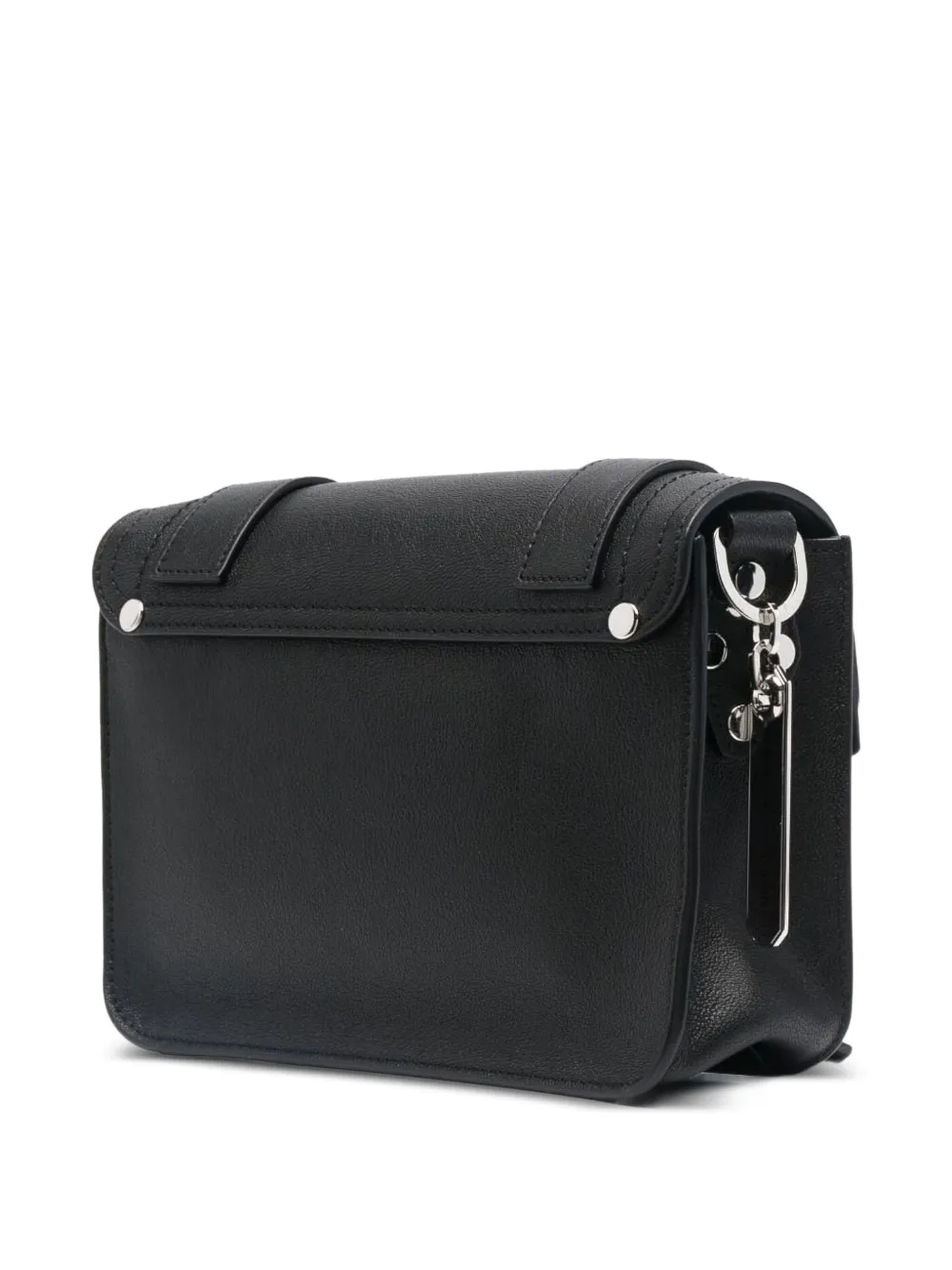Proenza Schouler PS1 kleine leren crossbodytas met omslag Zwart