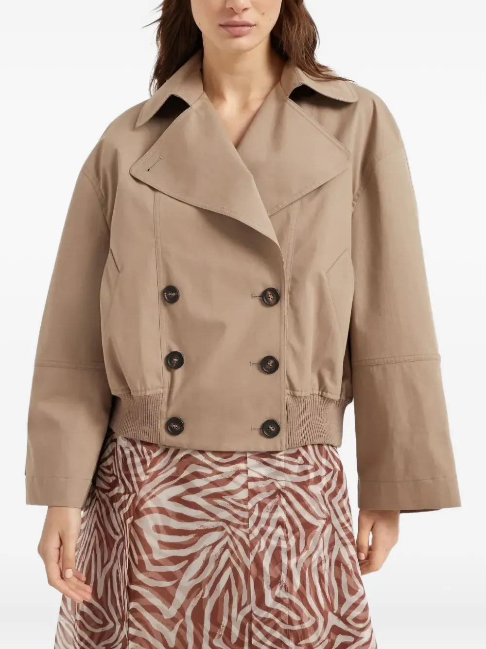 Brunello Cucinelli double-breasted trench jacket Bruin