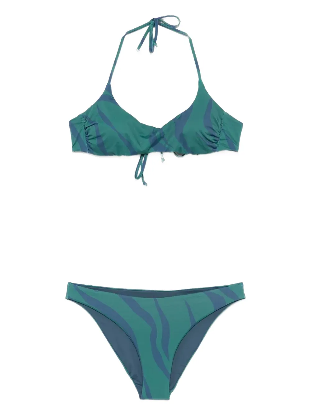 Fisico animalier-print bikini - グリーン Fisico animalier-print bikini - グリーン