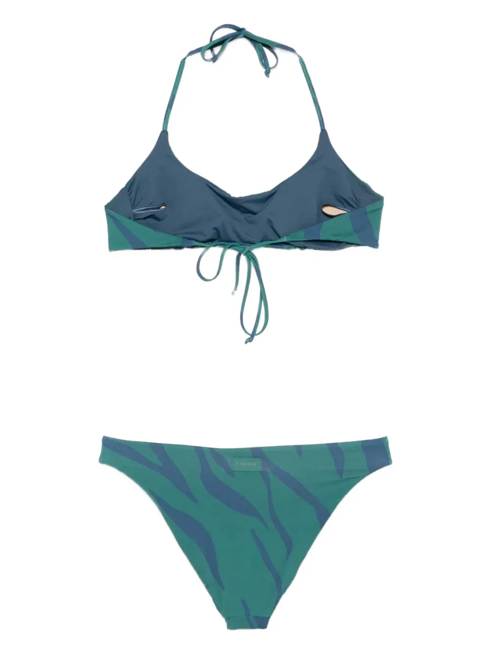 Fisico Cristina Ferrari Animalier Print Bikini Set In Green