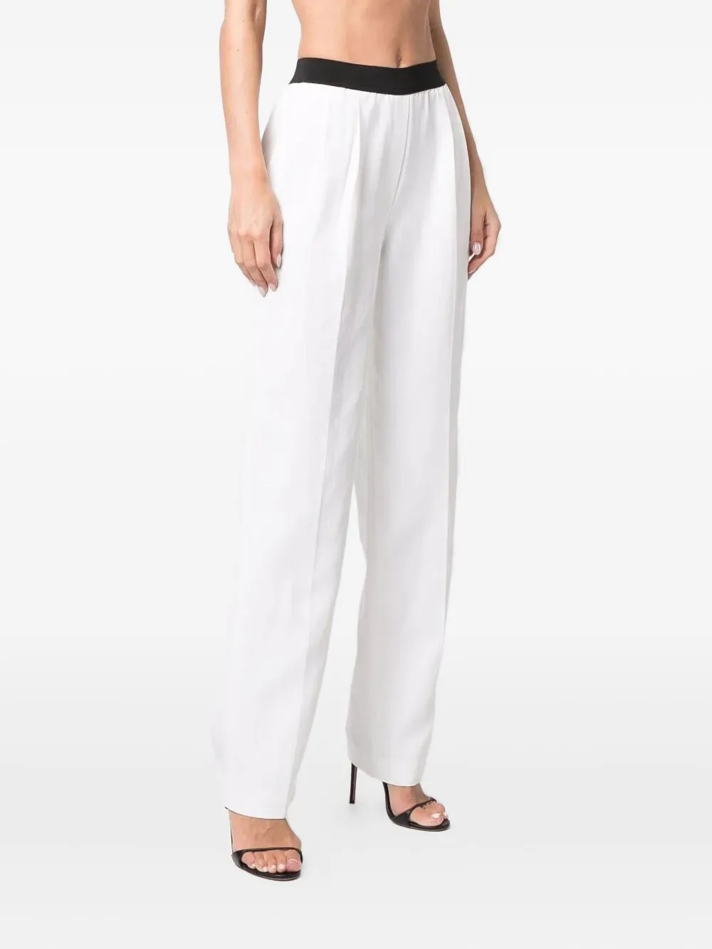 Loulou Takaroa broek met elastische taille Wit