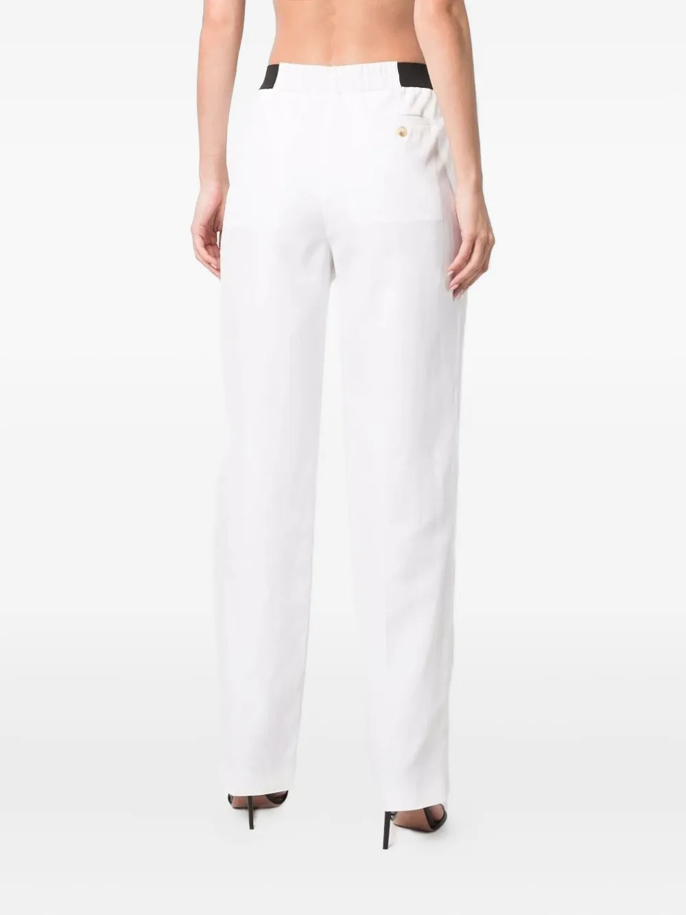 Loulou Takaroa broek met elastische taille Wit