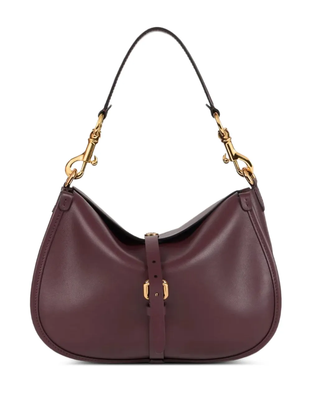 buckle-fastening leather backpack