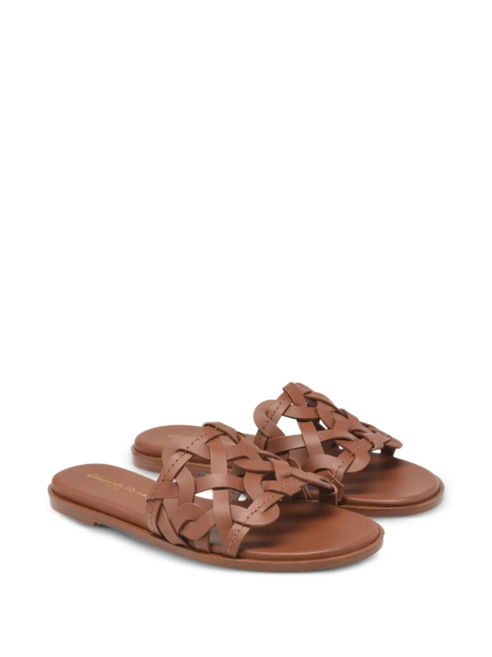 Gianvito Rossi Amalfi woven leather sandals Brown