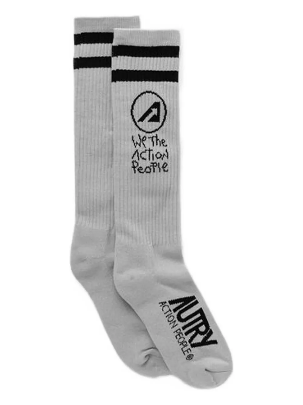 Autry Calzini a righe con logo - Grigio