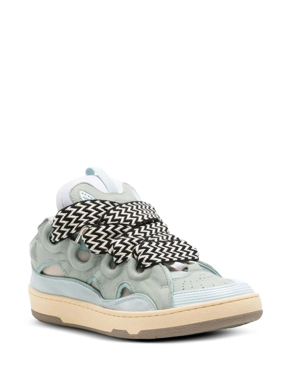 Lanvin lace-up leather sneakers Blue