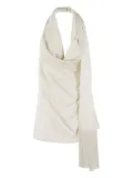 Isabelle Blanche draped fringe-detail top - Neutrals