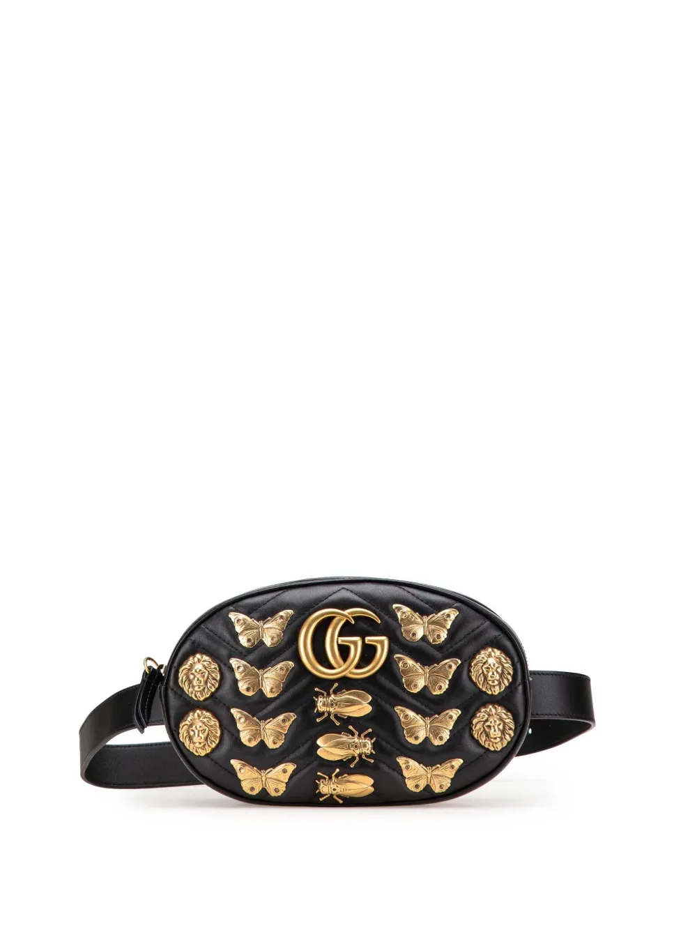 Gucci Pre-Owned 2016-2025 GG Marmont Matelasse Leather Animalier belt bag | Black | Image 1