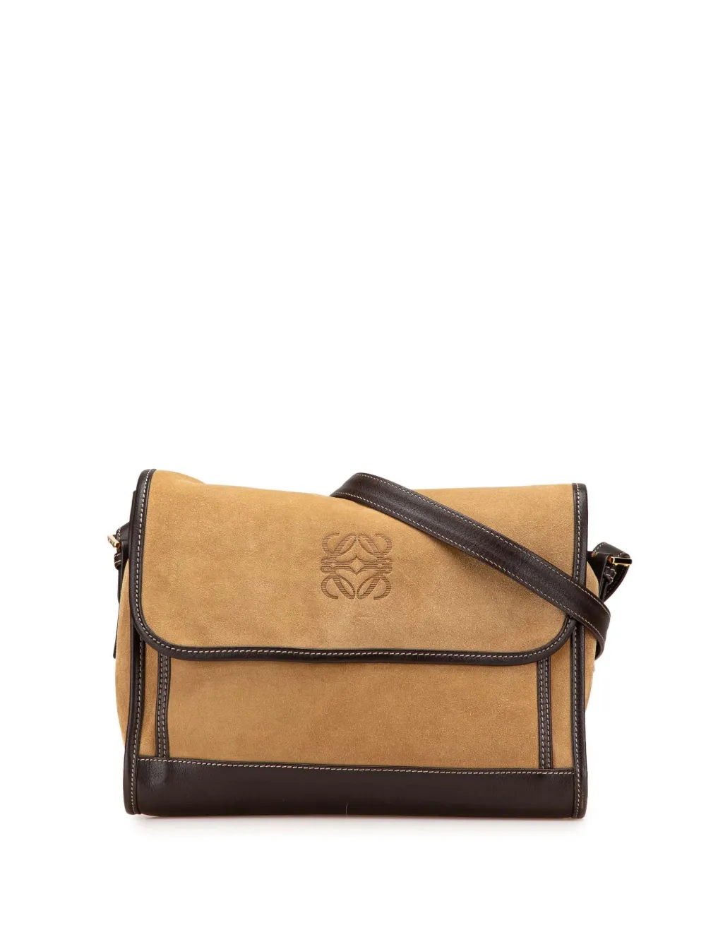 Loewe Pre-Owned 2010-2025 Anagram Suede crossbody bag - ブラウン Loewe Pre-Owned 2010-2025 Anagram Suede crossbody bag - ブラウン
