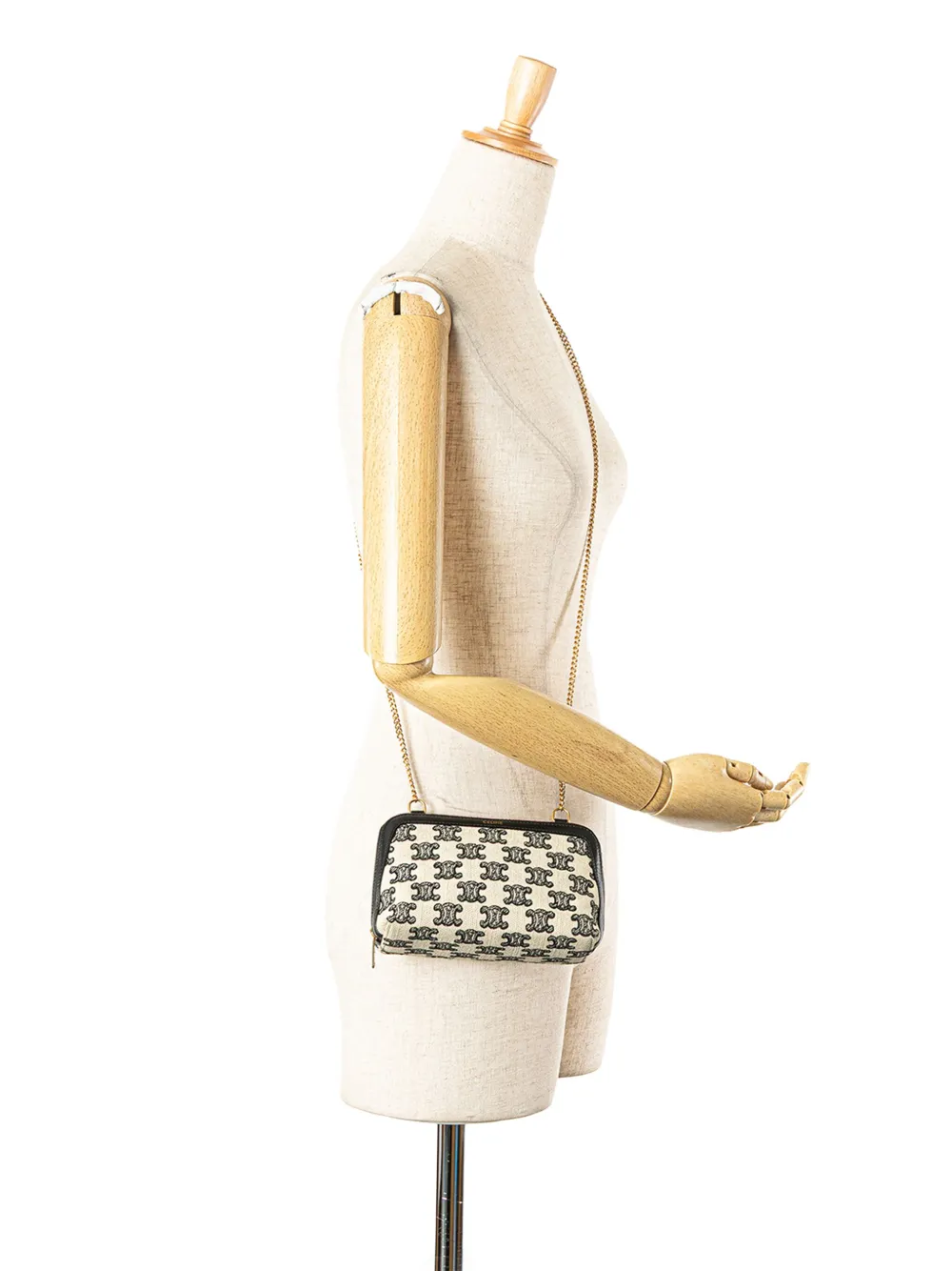 Celine Pre-Owned 2021 Triomphe Emroidered Canvas Clutch On Chain crossbody bag | Pre-Owned | Image 2