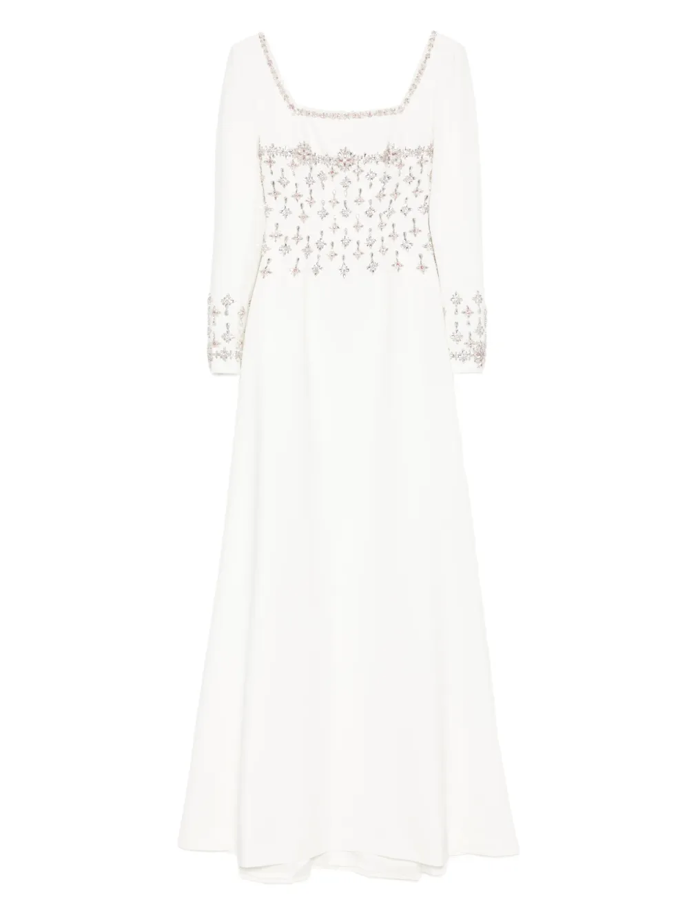 Dina Melwani embellished square-neck maxi dress | White | Image 1