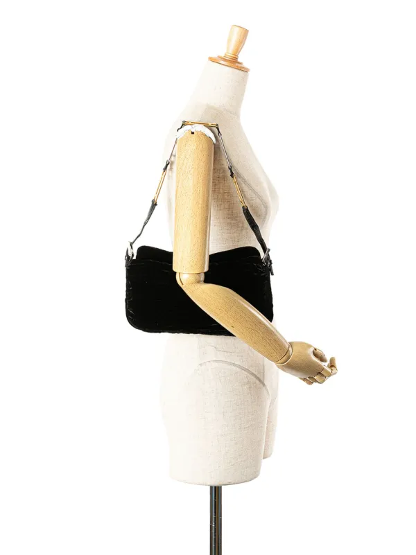 Fendi Pre-Owned 20th Century Velvet Shoulder Bag Black FARFETCH IN