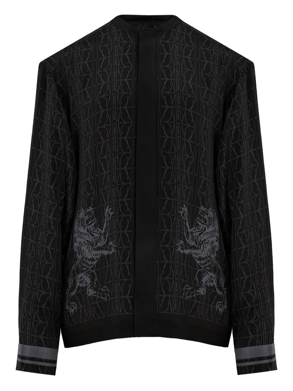 DDA lion-embellished patterned shirt | Black | Image 1