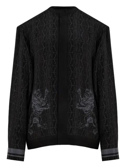 DDA lion-embellished patterned shirt