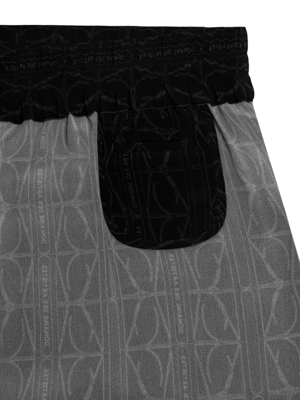 Lion-Embellished Patterned Silk Trousers