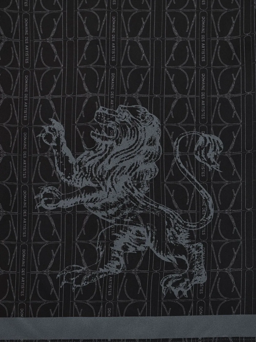 Lion-Embellished Patterned Silk Trousers