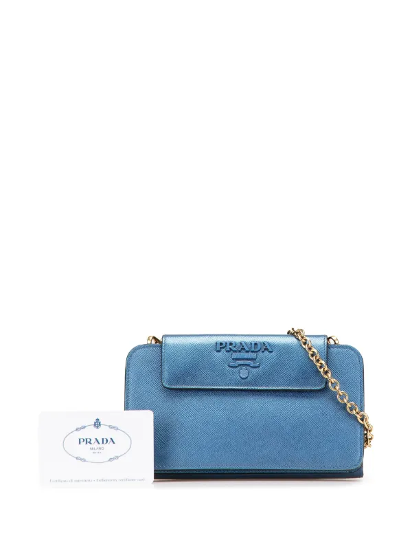 Prada Pre-Owned 2000-2025 Saffiano Metal Oral Phone Wallet On