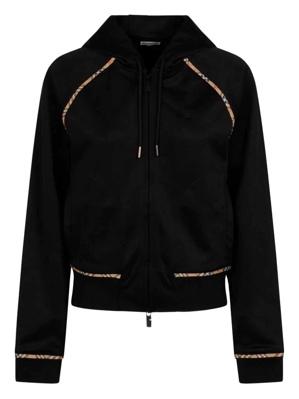 Burberry Hoodie met ruiten afwerking Zwart