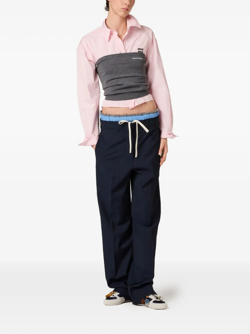 Miu Plooibroek Blauw