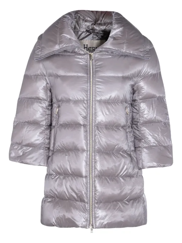 Herno Quilted three-quarter-sleeve Coat Grey FARFETCH IN