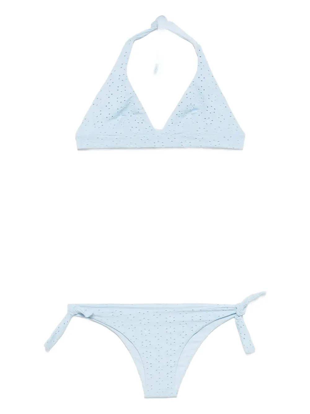Fisico Cristina Ferrari Textured Halter Bikini In Blue